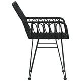 NNEVL Garden Chairs 2 pcs with Armrest Black 56x64x80 cm PE Rattan