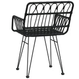NNEVL Garden Chairs 2 pcs with Armrest Black 56x64x80 cm PE Rattan