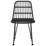NNEVL Garden Chairs 2 pcs Black 48x62x84 cm PE Rattan