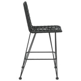 NNEVL Bar Stools 2 pcs Black 45x56x103.5 cm PE Rattan and Steel
