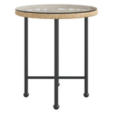 NNEVL Dining Table Ø50 cm Tempered Glass and Steel