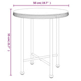 NNEVL Dining Table Black Ø50 cm Tempered Glass and Steel