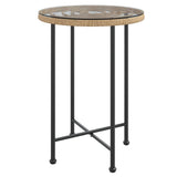 NNEVL Dining Table Ø55 cm Tempered Glass and Steel