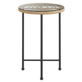 NNEVL Dining Table Ø55 cm Tempered Glass and Steel