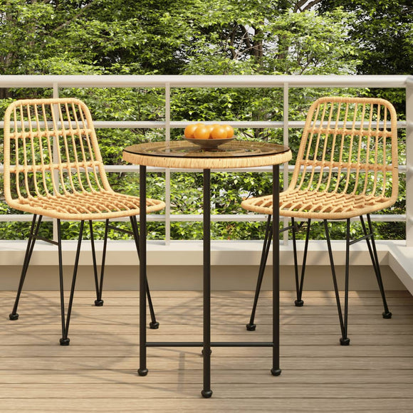 NNEVL Dining Table Ø55 cm Tempered Glass and Steel
