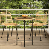 NNEVL Dining Table Ø55 cm Tempered Glass and Steel