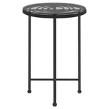 NNEVL Dining Table Black Ø55 cm Tempered Glass and Steel