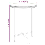 NNEVL Dining Table Black Ø55 cm Tempered Glass and Steel