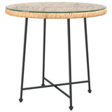 NNEVL Dining Table Ø80 cm Tempered Glass and Steel