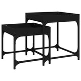 NNEVL Side Tables 2 pcs Black Engineered Wood