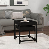 NNEVL Side Tables 2 pcs Black Engineered Wood