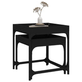 NNEVL Side Tables 2 pcs Black Engineered Wood