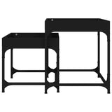 NNEVL Side Tables 2 pcs Black Engineered Wood