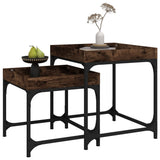 NNEVL Side Tables 2 pcs Smoked Oak Engineered Wood