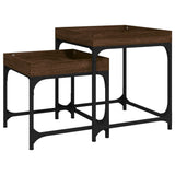 NNEVL Side Tables 2 pcs Brown Oak Engineered Wood