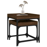 NNEVL Side Tables 2 pcs Brown Oak Engineered Wood