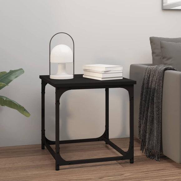 NNEVL Side Table Black 40x40x40 cm Engineered Wood