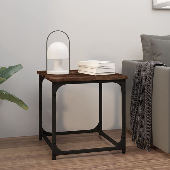 NNEVL Side Table Smoked Oak 40x40x40 cm Engineered Wood