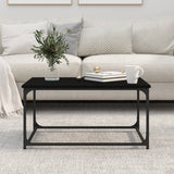 NNEVL Coffee Table Black 80x50x40 cm Engineered Wood and Iron