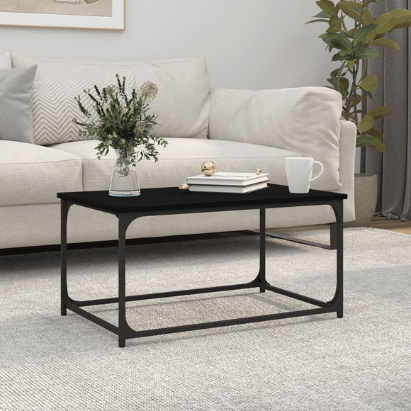 NNEVL Coffee Table Black 80x50x40 cm Engineered Wood and Iron