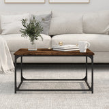 NNEVL Coffee Table Smoked Oak 80x50x40 cm Engineered Wood and Iron