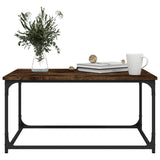 NNEVL Coffee Table Smoked Oak 80x50x40 cm Engineered Wood and Iron