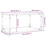 NNEVL Coffee Table Smoked Oak 80x50x40 cm Engineered Wood and Iron