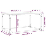 NNEVL Coffee Table Grey Sonoma 80x50x40 cm Engineered Wood and Iron