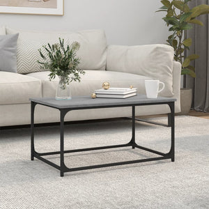 NNEVL Coffee Table Grey Sonoma 80x50x40 cm Engineered Wood and Iron