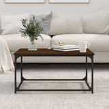 NNEVL Coffee Table Brown Oak 80x50x40 cm Engineered Wood and Iron