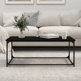 NNEVL Coffee Table Black 102x50x40 cm Engineered Wood and Iron