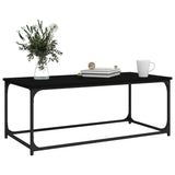 NNEVL Coffee Table Black 102x50x40 cm Engineered Wood and Iron