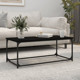 NNEVL Coffee Table Black 102x50x40 cm Engineered Wood and Iron