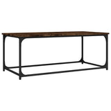 NNEVL Coffee Table Smoked Oak 102x50x40 cm Engineered Wood and Iron