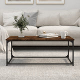 NNEVL Coffee Table Smoked Oak 102x50x40 cm Engineered Wood and Iron