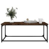 NNEVL Coffee Table Smoked Oak 102x50x40 cm Engineered Wood and Iron