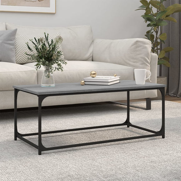 NNEVL Coffee Table Grey Sonoma 102x50x40 cm Engineered Wood and Iron