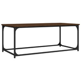 NNEVL Coffee Table Brown Oak 102x50x40 cm Engineered Wood and Iron