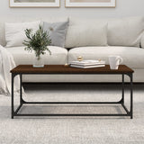 NNEVL Coffee Table Brown Oak 102x50x40 cm Engineered Wood and Iron