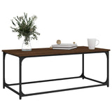 NNEVL Coffee Table Brown Oak 102x50x40 cm Engineered Wood and Iron
