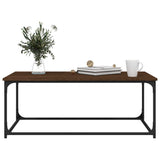 NNEVL Coffee Table Brown Oak 102x50x40 cm Engineered Wood and Iron