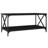 NNEVL Coffee Table Black 100x50x45 cm Engineered Wood and Iron