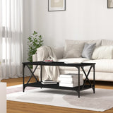 NNEVL Coffee Table Black 100x50x45 cm Engineered Wood and Iron