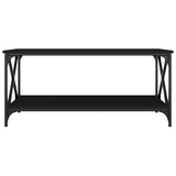 NNEVL Coffee Table Black 100x50x45 cm Engineered Wood and Iron
