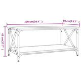 NNEVL Coffee Table Black 100x50x45 cm Engineered Wood and Iron