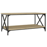 NNEVL Coffee Table Sonoma Oak 100x50x45 cm Engineered Wood and Iron