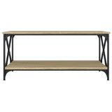 NNEVL Coffee Table Sonoma Oak 100x50x45 cm Engineered Wood and Iron