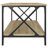 NNEVL Coffee Table Sonoma Oak 100x50x45 cm Engineered Wood and Iron
