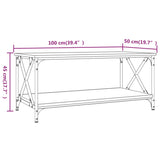 NNEVL Coffee Table Sonoma Oak 100x50x45 cm Engineered Wood and Iron