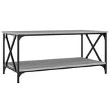 NNEVL Coffee Table Grey Sonoma 100x50x45 cm Engineered Wood and Iron